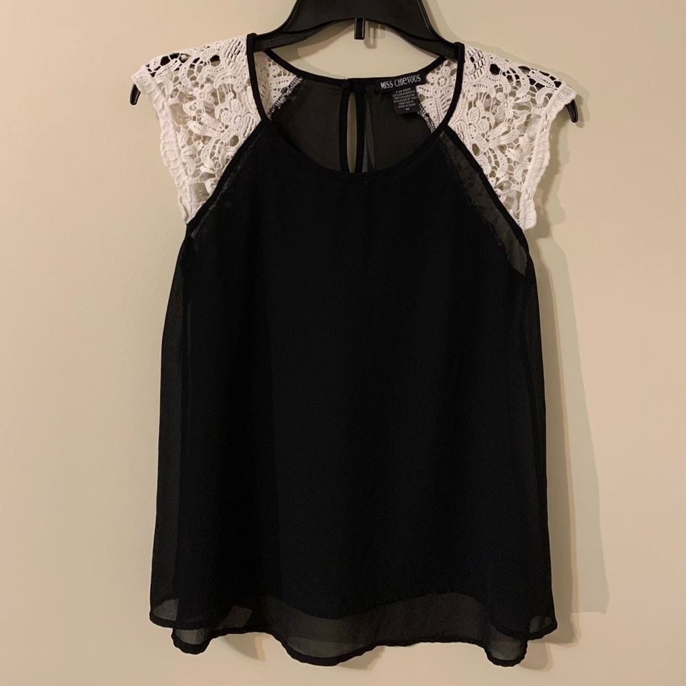 Medium, Miss Chievous  Sheer Black Top
